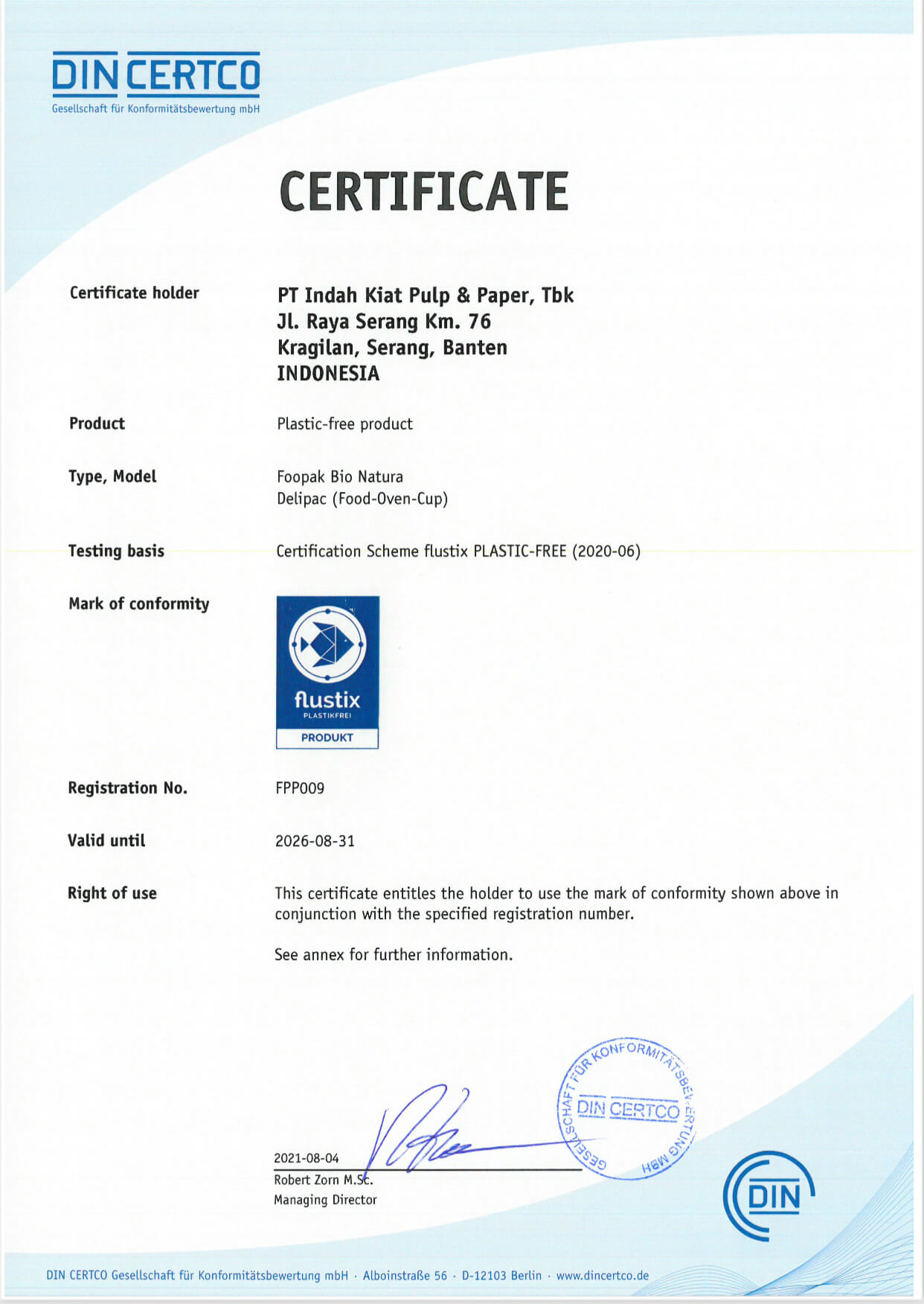 No Plastic & PFAS free paper - DIN CERTCO plastic free Certification11